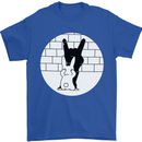 Funny Rock n Roll Salute Rabbit Silhouette Mens T-Shirt Cotton Gildan Royal Blue