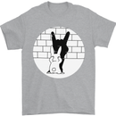 Funny Rock n Roll Salute Rabbit Silhouette Mens T-Shirt Cotton Gildan Sports Grey