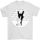 Funny Rock n Roll Salute Rabbit Silhouette Mens T-Shirt Cotton Gildan White