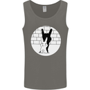 Funny Rock n Roll Salute Rabbit Silhouette Mens Vest Tank Top Charcoal