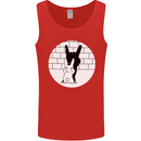 Funny Rock n Roll Salute Rabbit Silhouette Mens Vest Tank Top Red