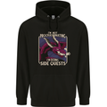 Funny Role Playing Games RPG Side Quests Mens 80% Cotton Hoodie Black