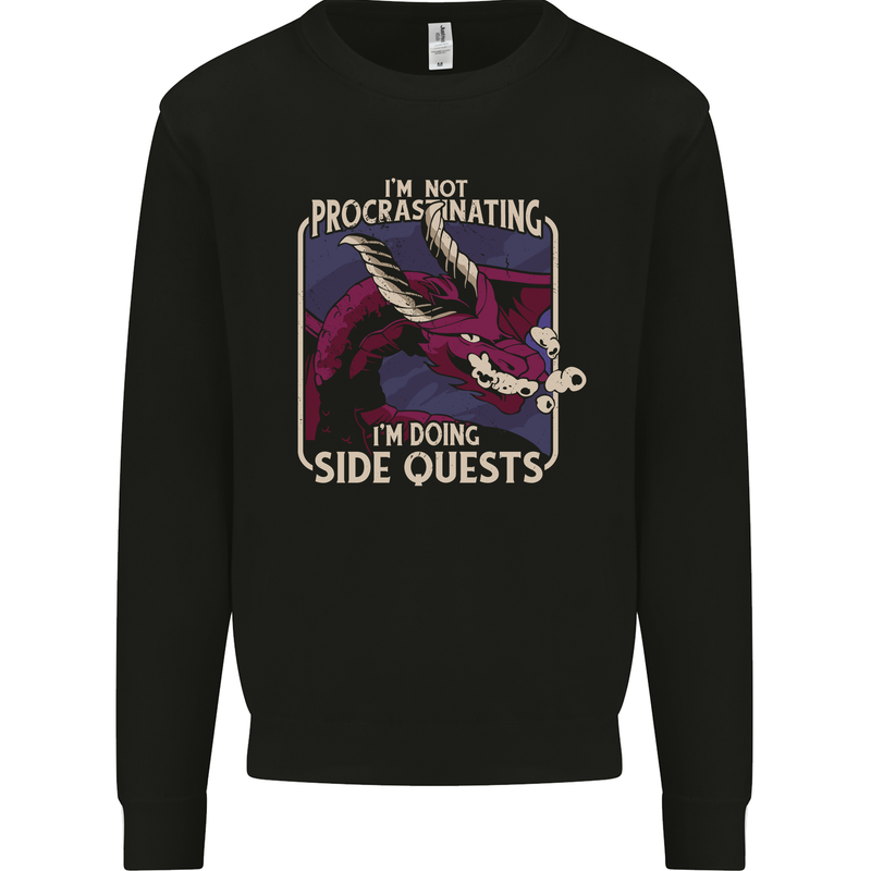 Funny Role Playing Games RPG Side Quests Mens Sweatshirt Jumper Black