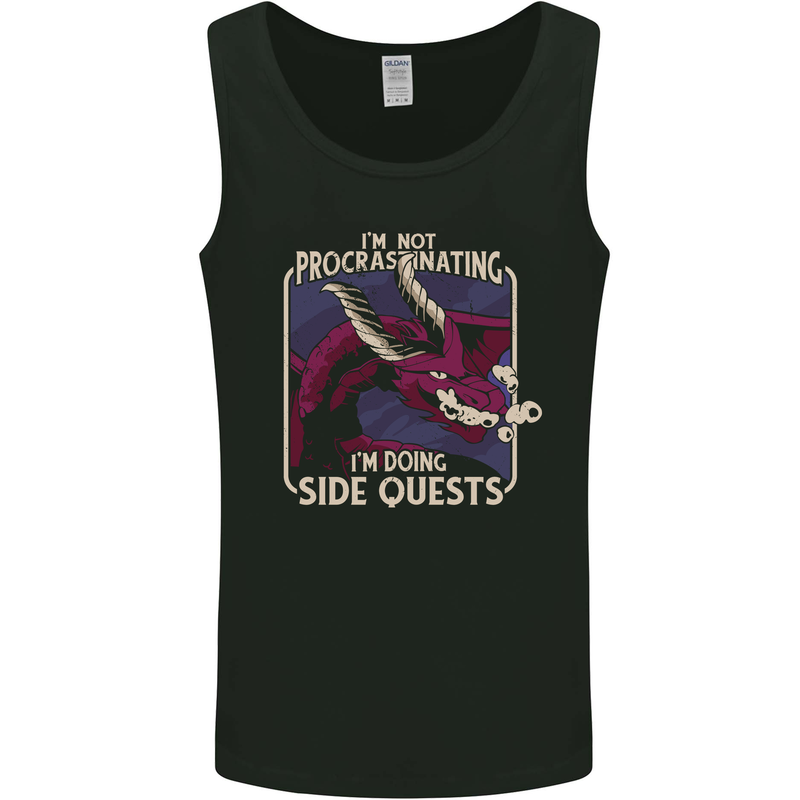 Funny Role Playing Games RPG Side Quests Mens Vest Tank Top Black