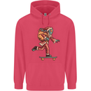 Funny Santa Clause Alien on a Skateboard Childrens Kids Hoodie Heliconia