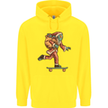 Funny Santa Clause Alien on a Skateboard Childrens Kids Hoodie Yellow