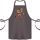 Funny Santa Clause Alien on a Skateboard Cotton Apron 100% Organic Dark Grey
