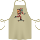 Funny Santa Clause Alien on a Skateboard Cotton Apron 100% Organic Khaki