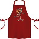 Funny Santa Clause Alien on a Skateboard Cotton Apron 100% Organic Maroon