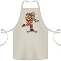 Funny Santa Clause Alien on a Skateboard Cotton Apron 100% Organic Natural