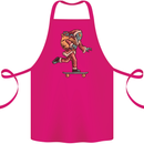 Funny Santa Clause Alien on a Skateboard Cotton Apron 100% Organic Pink
