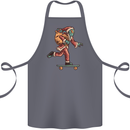Funny Santa Clause Alien on a Skateboard Cotton Apron 100% Organic Steel