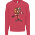 Funny Santa Clause Alien on a Skateboard Kids Sweatshirt Jumper Heliconia