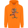 Funny Santa Clause Alien on a Skateboard Mens 80% Cotton Hoodie Orange