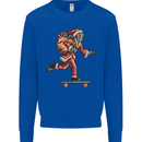 Funny Santa Clause Alien on a Skateboard Mens Sweatshirt Jumper Royal Blue