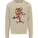 Funny Santa Clause Alien on a Skateboard Mens Sweatshirt Jumper Sand