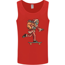 Funny Santa Clause Alien on a Skateboard Mens Vest Tank Top Red