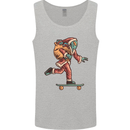 Funny Santa Clause Alien on a Skateboard Mens Vest Tank Top Sports Grey