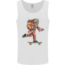 Funny Santa Clause Alien on a Skateboard Mens Vest Tank Top White