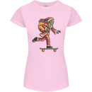 Funny Santa Clause Alien on a Skateboard Womens Petite Cut T-Shirt Light Pink