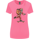 Funny Santa Clause Alien on a Skateboard Womens Wider Cut T-Shirt Azalea