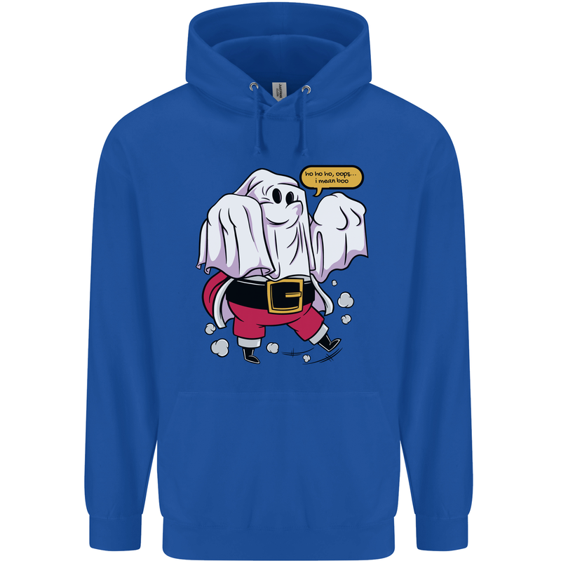 Funny Santa Ghost Christmas Halloween Childrens Kids Hoodie Royal Blue