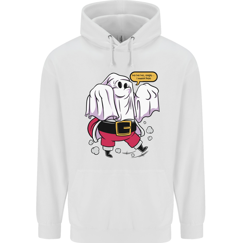 Funny Santa Ghost Christmas Halloween Childrens Kids Hoodie White