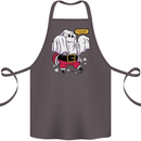 Funny Santa Ghost Christmas Halloween Cotton Apron 100% Organic Dark Grey
