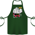 Funny Santa Ghost Christmas Halloween Cotton Apron 100% Organic Forest Green