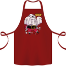 Funny Santa Ghost Christmas Halloween Cotton Apron 100% Organic Maroon