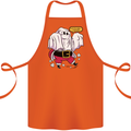 Funny Santa Ghost Christmas Halloween Cotton Apron 100% Organic Orange