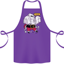 Funny Santa Ghost Christmas Halloween Cotton Apron 100% Organic Purple