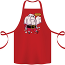 Funny Santa Ghost Christmas Halloween Cotton Apron 100% Organic Red