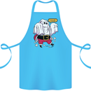 Funny Santa Ghost Christmas Halloween Cotton Apron 100% Organic Turquoise