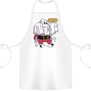 Funny Santa Ghost Christmas Halloween Cotton Apron 100% Organic White