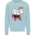 Funny Santa Ghost Christmas Halloween Kids Sweatshirt Jumper Light Blue