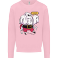 Funny Santa Ghost Christmas Halloween Kids Sweatshirt Jumper Light Pink