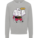 Funny Santa Ghost Christmas Halloween Kids Sweatshirt Jumper Sports Grey