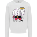 Funny Santa Ghost Christmas Halloween Kids Sweatshirt Jumper White