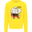 Funny Santa Ghost Christmas Halloween Kids Sweatshirt Jumper Yellow