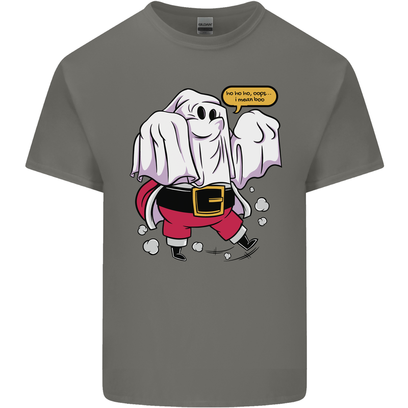 Funny Santa Ghost Christmas Halloween Kids T-Shirt Childrens Charcoal