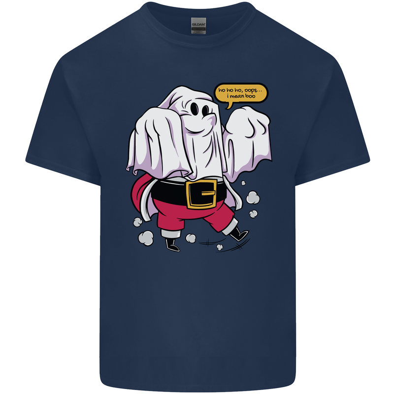 Funny Santa Ghost Christmas Halloween Kids T-Shirt Childrens Navy Blue