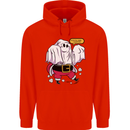 Funny Santa Ghost Christmas Halloween Mens 80% Cotton Hoodie Bright Red