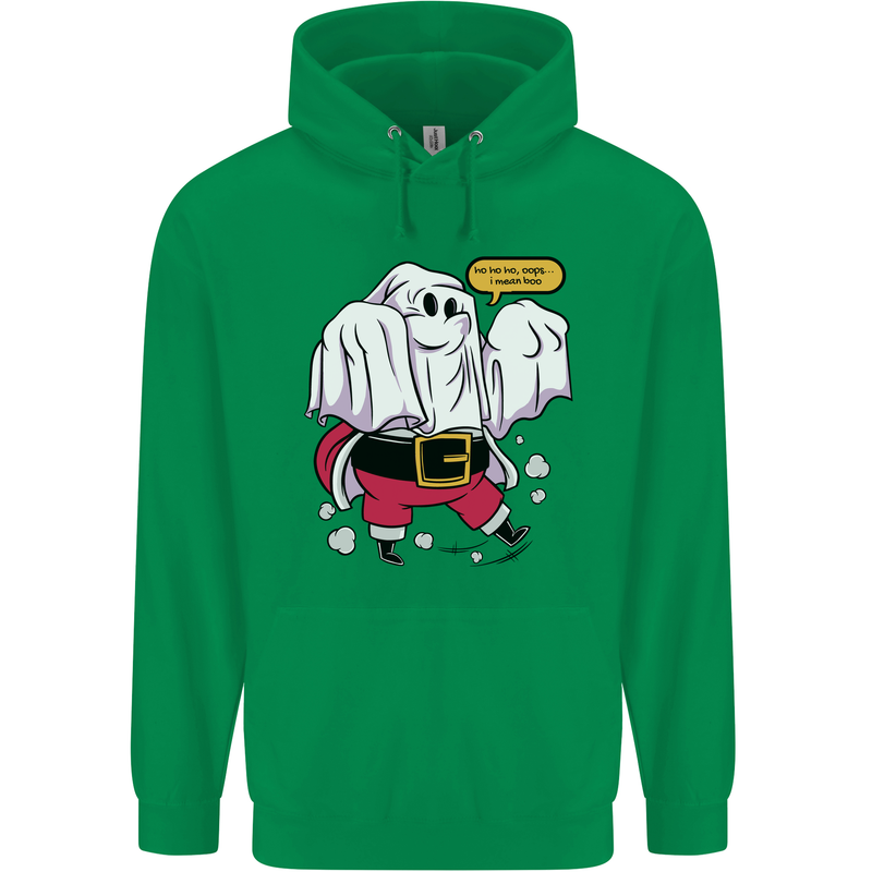 Funny Santa Ghost Christmas Halloween Mens 80% Cotton Hoodie Irish Green