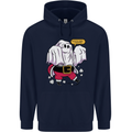 Funny Santa Ghost Christmas Halloween Mens 80% Cotton Hoodie Navy Blue