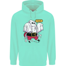 Funny Santa Ghost Christmas Halloween Mens 80% Cotton Hoodie Peppermint