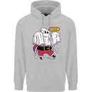 Funny Santa Ghost Christmas Halloween Mens 80% Cotton Hoodie Sports Grey