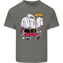 Funny Santa Ghost Christmas Halloween Mens Cotton T-Shirt Tee Top Charcoal