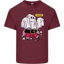 Funny Santa Ghost Christmas Halloween Mens Cotton T-Shirt Tee Top Maroon