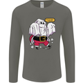 Funny Santa Ghost Christmas Halloween Mens Long Sleeve T-Shirt Charcoal